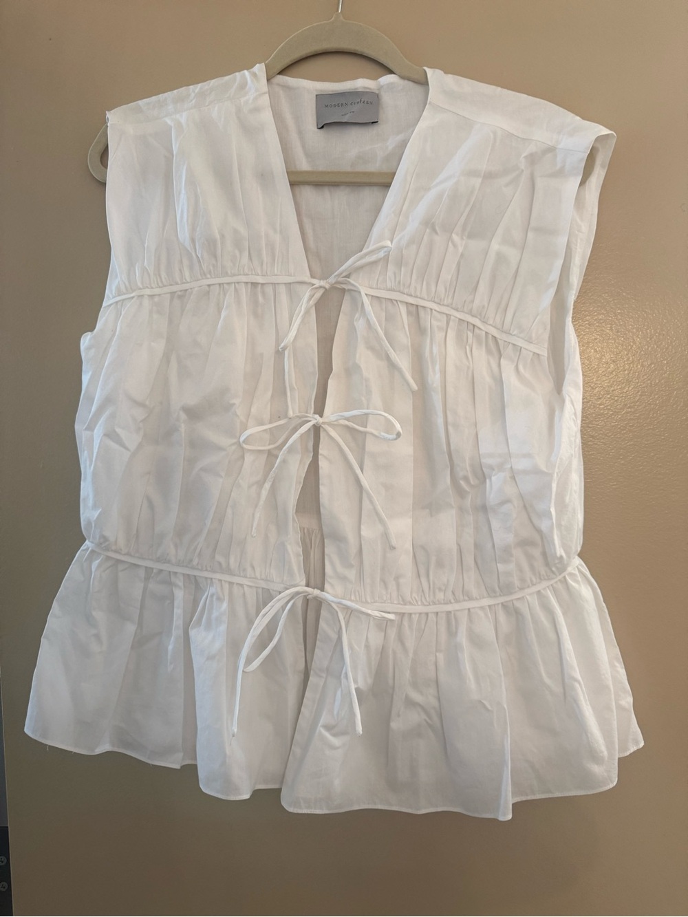 Modern Citizen Norah Tie-Front Organic Cotton Blouse